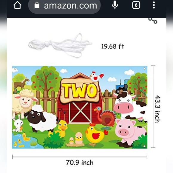 Second Birthday Barnyard Cow Farm Party Highchair Decor & Backdrop Banner Two - Picture 5 of 5